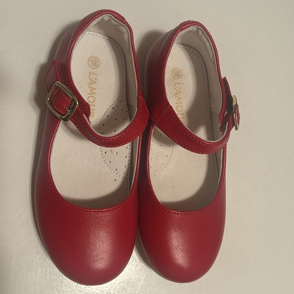 L’Amour Red Flats sz 12 worn once - Picture 3 of 10